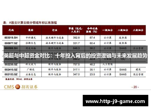 英超与中超资金对比:十年投入背后的投资逻辑与未来发展趋势 英超与中超资金对比:十年投入背后的投资逻辑与未来发展趋势