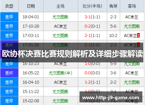 欧协杯决赛比赛规则解析及详细步骤解读